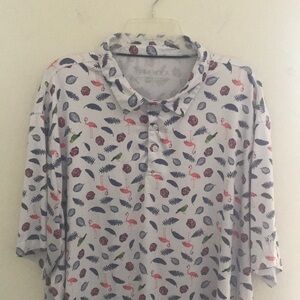 Ephemoca Men’s Flamingo Print Shirt - Multicolor